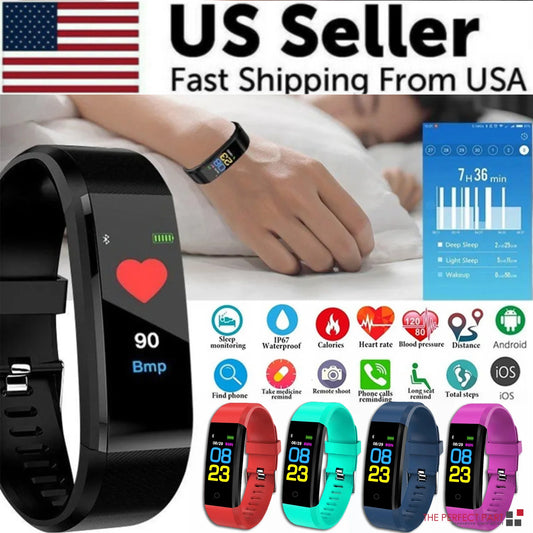 Fitness Smart Watch – Activity Tracker with Heart Rate, Blood Oxygen & BP Monitor for Men/Women (US Stock)