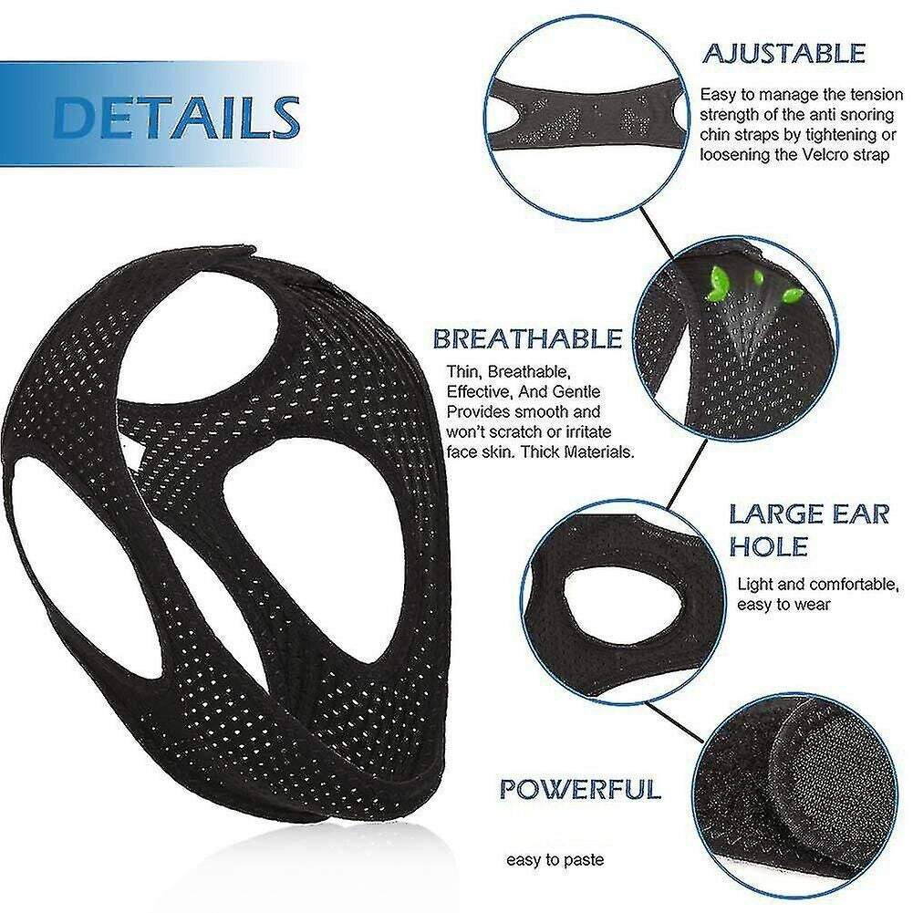 Snore Stop Chin Strap – Anti Snoring Sleep Apnea Jaw Support Belt (US Stock)