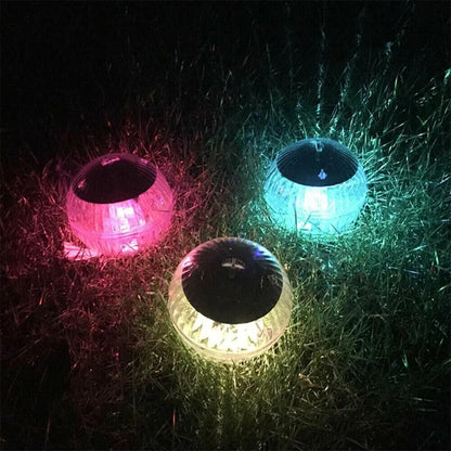 Outdoor Solar LED Floating Light Garden Pond Pool Lamp Rotating RGB Color Change (US Stock)