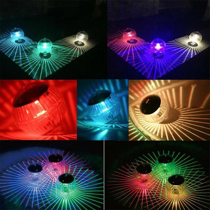 Outdoor Solar LED Floating Light Garden Pond Pool Lamp Rotating RGB Color Change (US Stock)