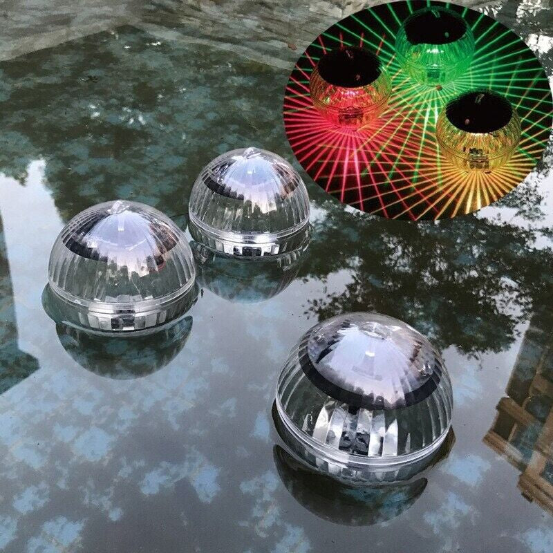 Outdoor Solar LED Floating Light Garden Pond Pool Lamp Rotating RGB Color Change (US Stock)