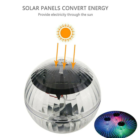 Outdoor Solar LED Floating Light Garden Pond Pool Lamp Rotating RGB Color Change (US Stock)