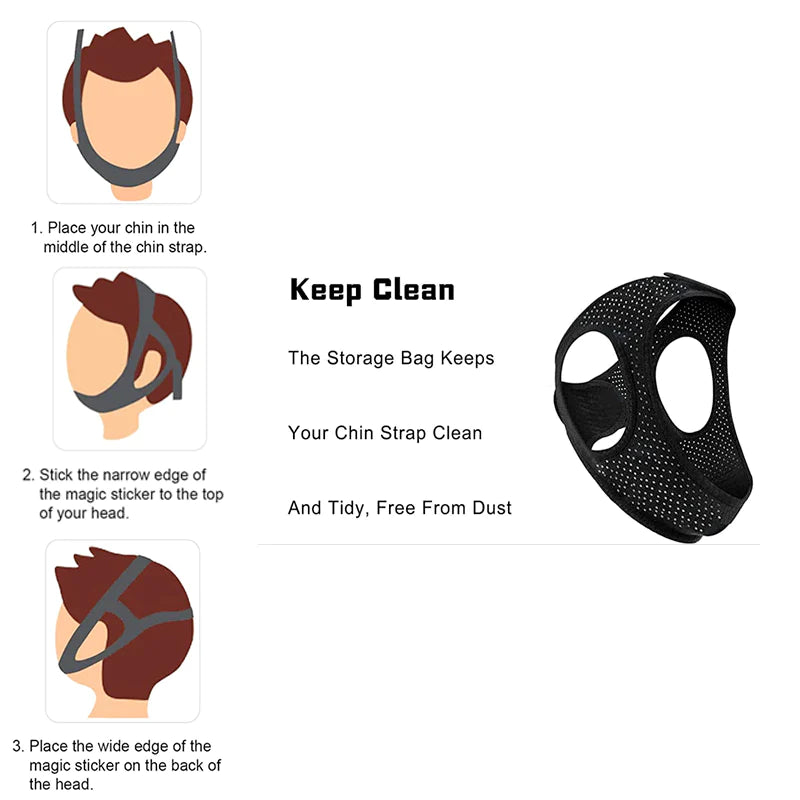 Snore Stop Chin Strap – Anti Snoring Sleep Apnea Jaw Support Belt (US Stock)