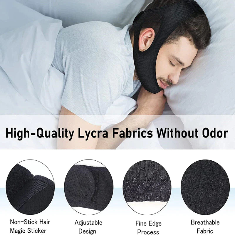 Snore Stop Chin Strap – Anti Snoring Sleep Apnea Jaw Support Belt (US Stock)