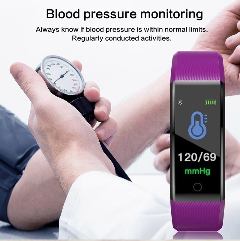 Fitness Smart Watch – Activity Tracker with Heart Rate, Blood Oxygen & BP Monitor for Men/Women (US Stock)
