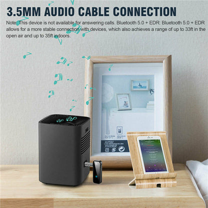 2-in-1 Bluetooth 5.0 Adapter – USB Wireless Audio Transmitter & Receiver, 3.5mm AUX Car/PC (US Stock)