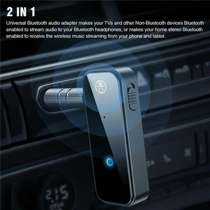2-in-1 Bluetooth 5.0 Adapter – USB Wireless Audio Transmitter & Receiver, 3.5mm AUX Car/PC (US Stock)
