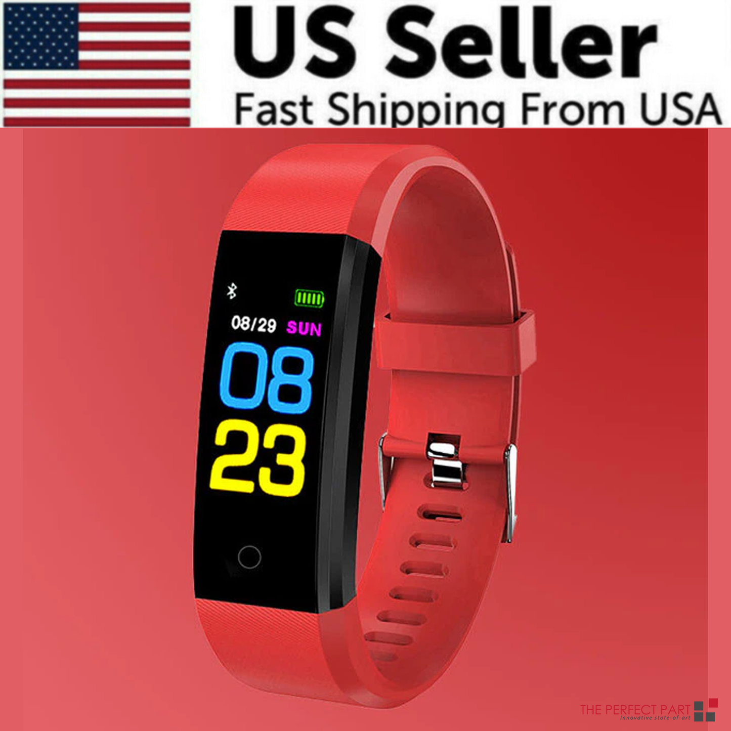 Fitness Smart Watch – Activity Tracker with Heart Rate, Blood Oxygen & BP Monitor for Men/Women (US Stock)