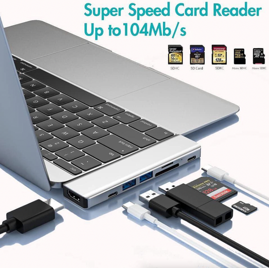 Multiport USB-C Hub – Type-C to USB 3.0 & 4K HDMI Adapter for MacBook Pro/Air (US Stock)