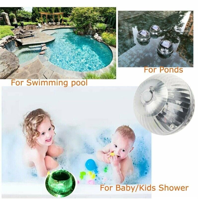 Outdoor Solar LED Floating Light Garden Pond Pool Lamp Rotating RGB Color Change (US Stock)