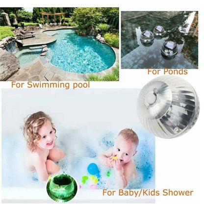 Outdoor Solar LED Floating Light Garden Pond Pool Lamp Rotating RGB Color Change (US Stock)