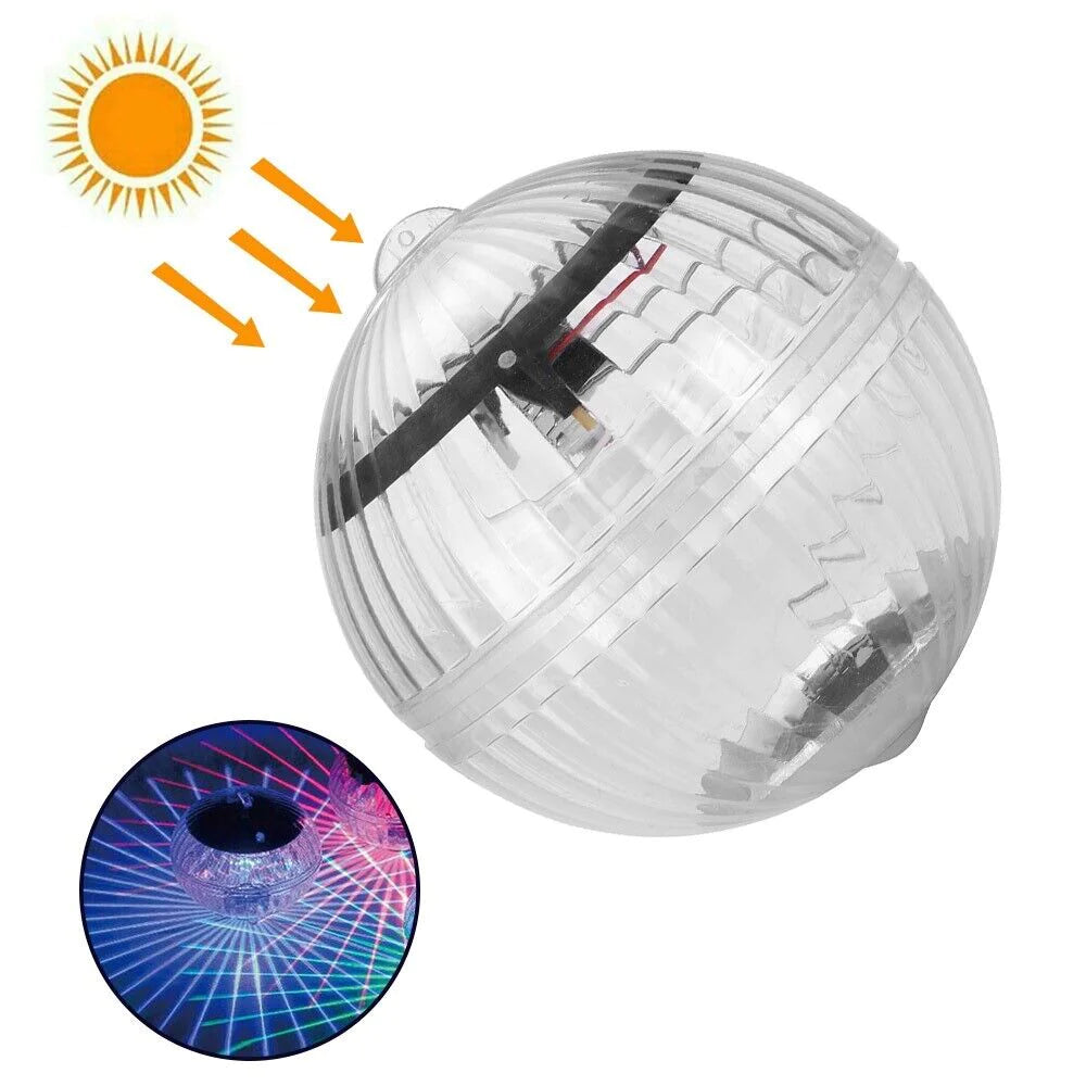 Outdoor Solar LED Floating Light Garden Pond Pool Lamp Rotating RGB Color Change (US Stock)
