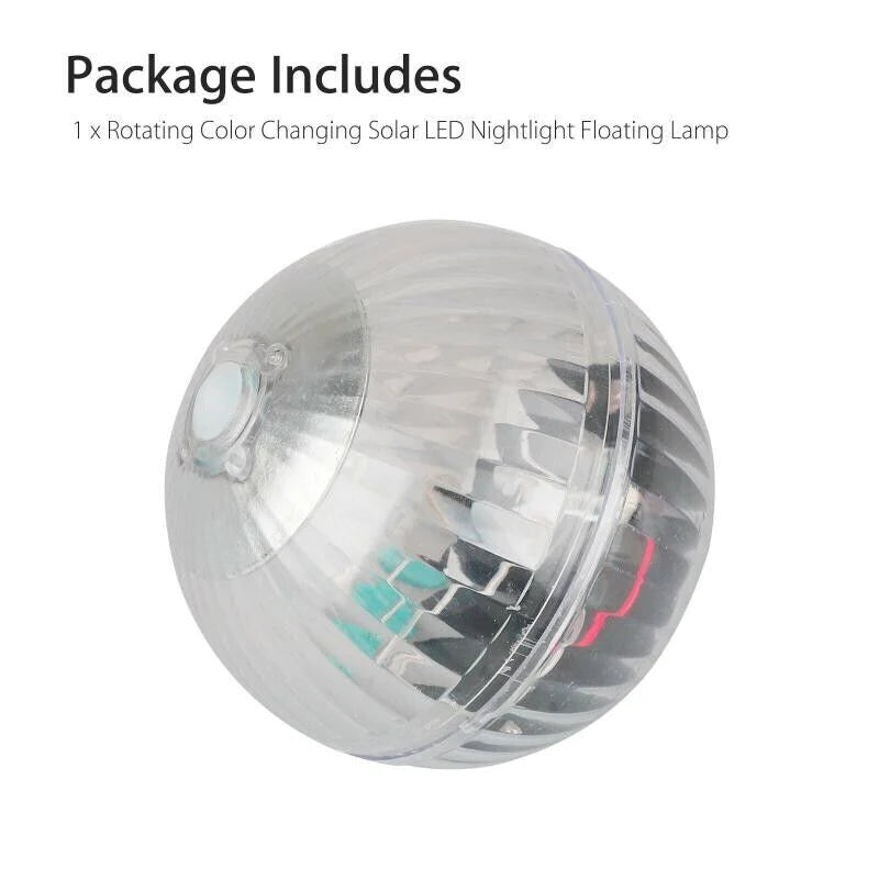 Outdoor Solar LED Floating Light Garden Pond Pool Lamp Rotating RGB Color Change (US Stock)