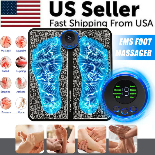 Electric EMS Foot Massager – Leg & Muscle Relaxation, Pain Relief Kneading Machine (US Stock)