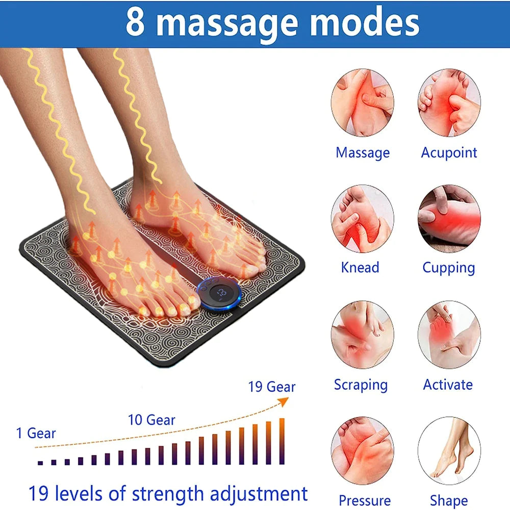 Electric EMS Foot Massager – Leg & Muscle Relaxation, Pain Relief Kneading Machine (US Stock)