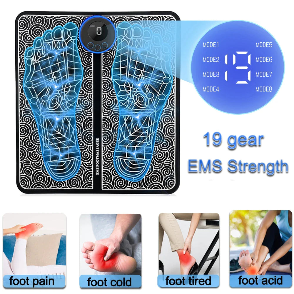 Electric EMS Foot Massager – Leg & Muscle Relaxation, Pain Relief Kneading Machine (US Stock)