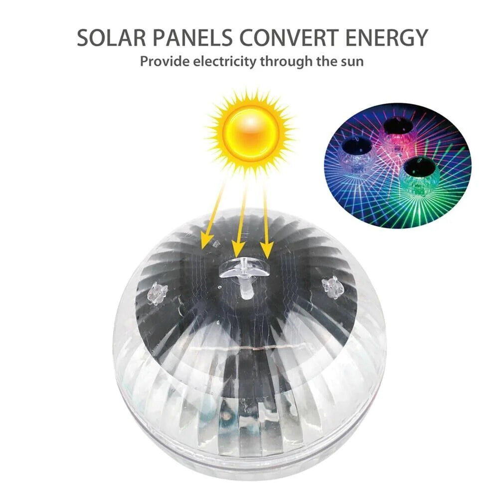 Outdoor Solar LED Floating Light Garden Pond Pool Lamp Rotating RGB Color Change (US Stock)
