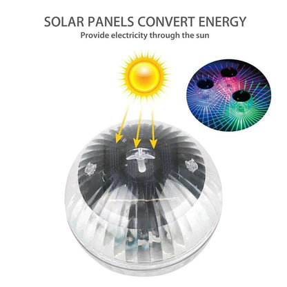 Outdoor Solar LED Floating Light Garden Pond Pool Lamp Rotating RGB Color Change (US Stock)