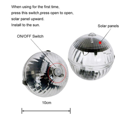 Outdoor Solar LED Floating Light Garden Pond Pool Lamp Rotating RGB Color Change (US Stock)