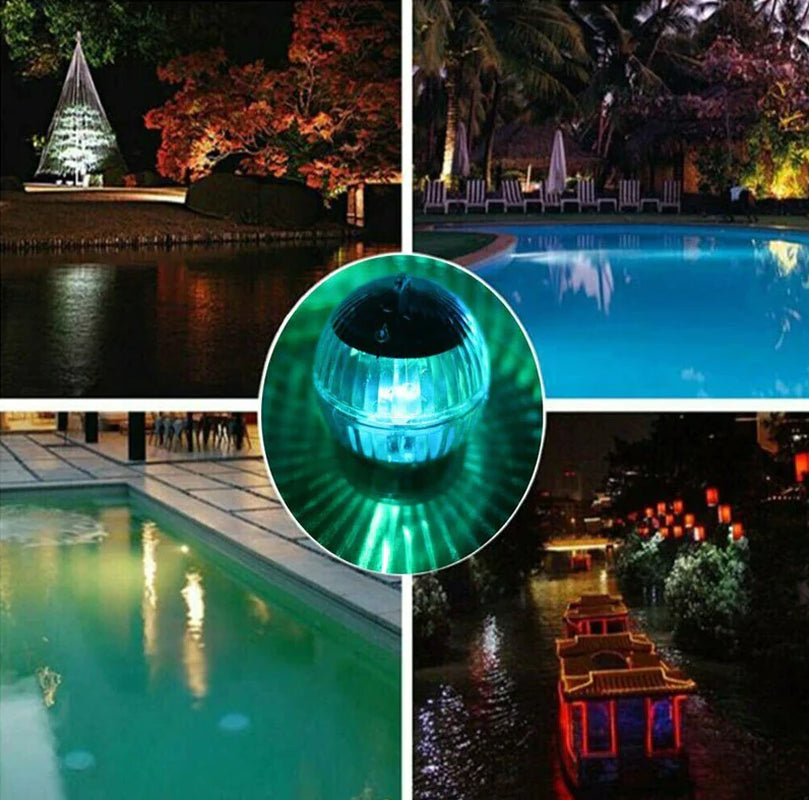 Outdoor Solar LED Floating Light Garden Pond Pool Lamp Rotating RGB Color Change (US Stock)